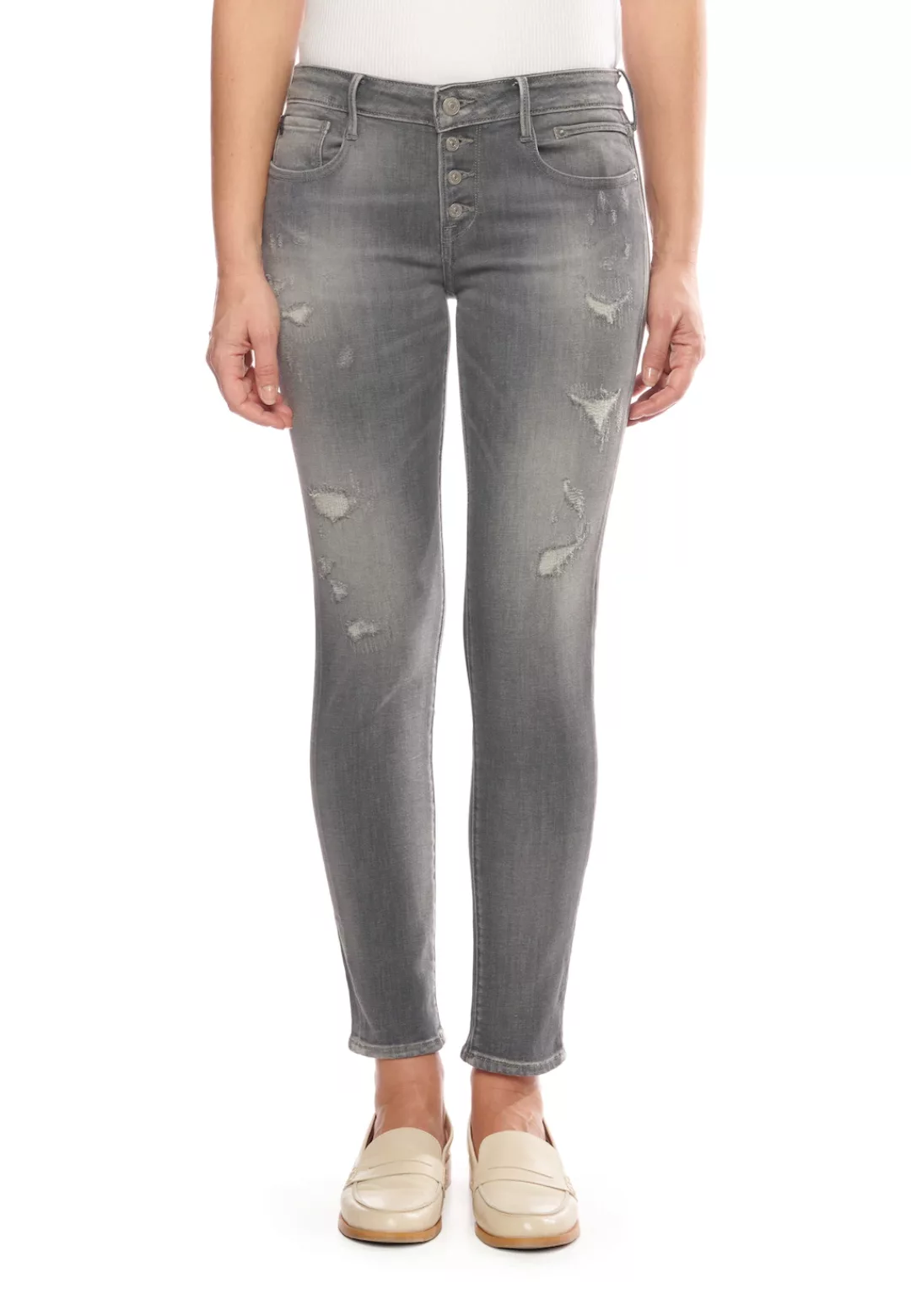 Le Temps Des Cerises Slim-fit-Jeans, mit trendigen Used-Details günstig online kaufen