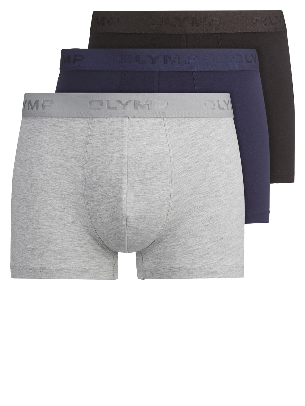 OLYMP Boxershorts, (Packung, 3 St., 3er), mit bedrucktem Markenlogo am Bund günstig online kaufen