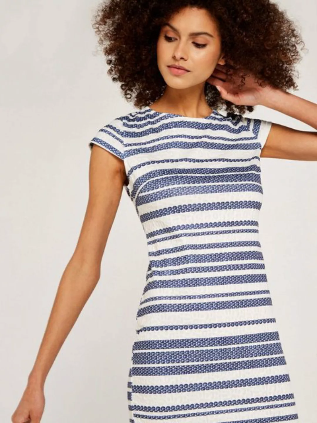 Apricot Sommerkleid Textured Stripe Bodycon Midi Dress, mit Streifen günstig online kaufen