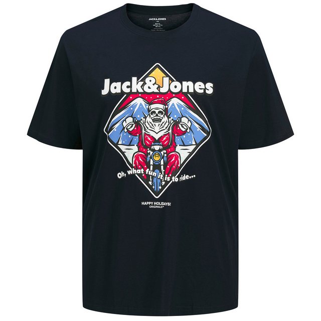 Jack & Jones Rundhalsshirt Große Größen T-Shirt dunkelblau JJXMAS CHRISTMAS günstig online kaufen