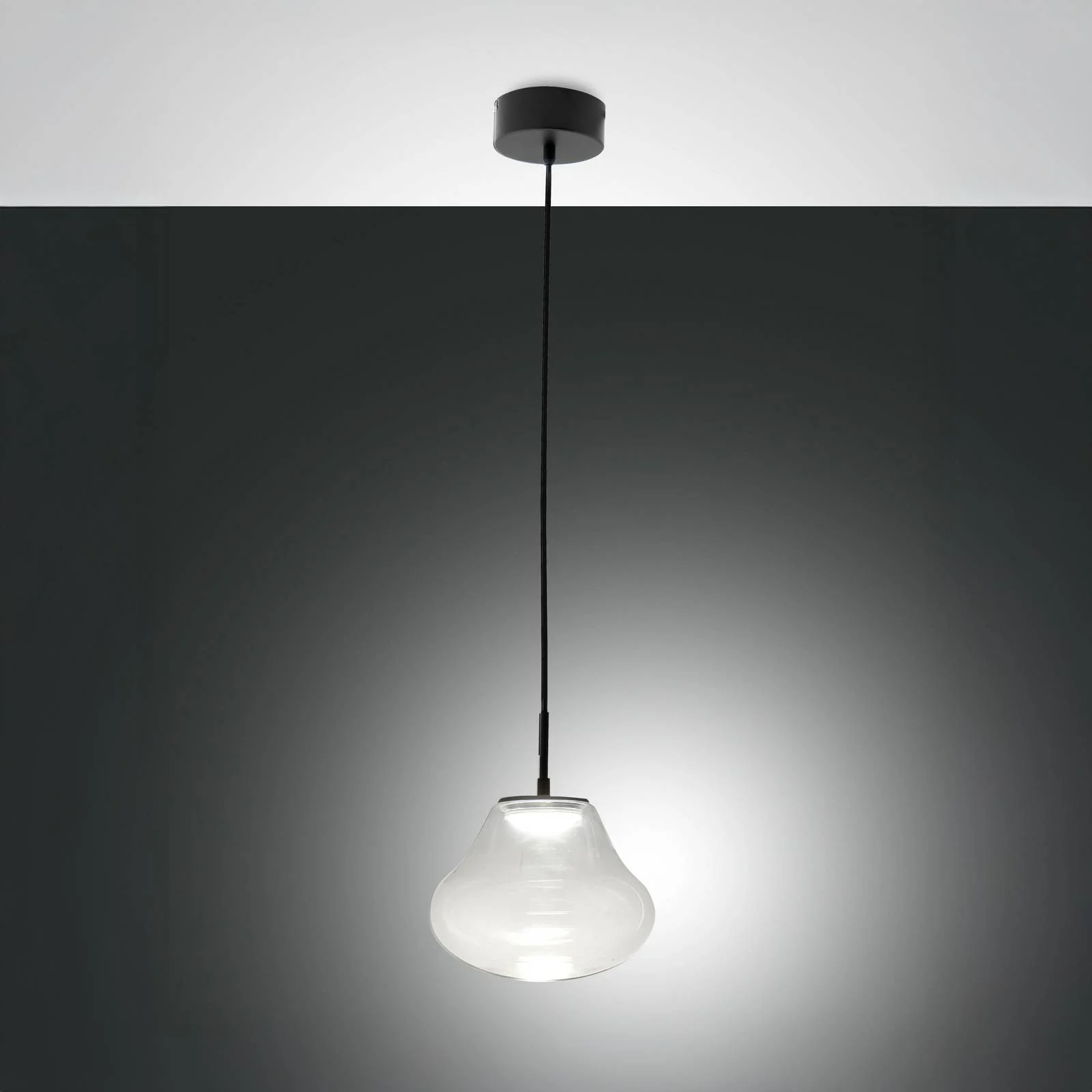 LED-Pendelleuchte Deva, klar, Glas, Ø 25 cm, CCT, dimmbar günstig online kaufen