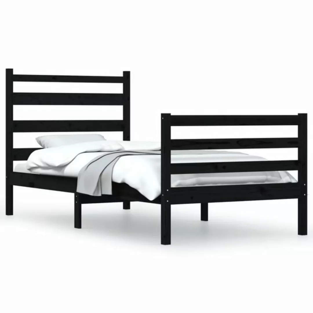 furnicato Bett Massivholzbett Kiefer 90x200 cm Schwarz günstig online kaufen