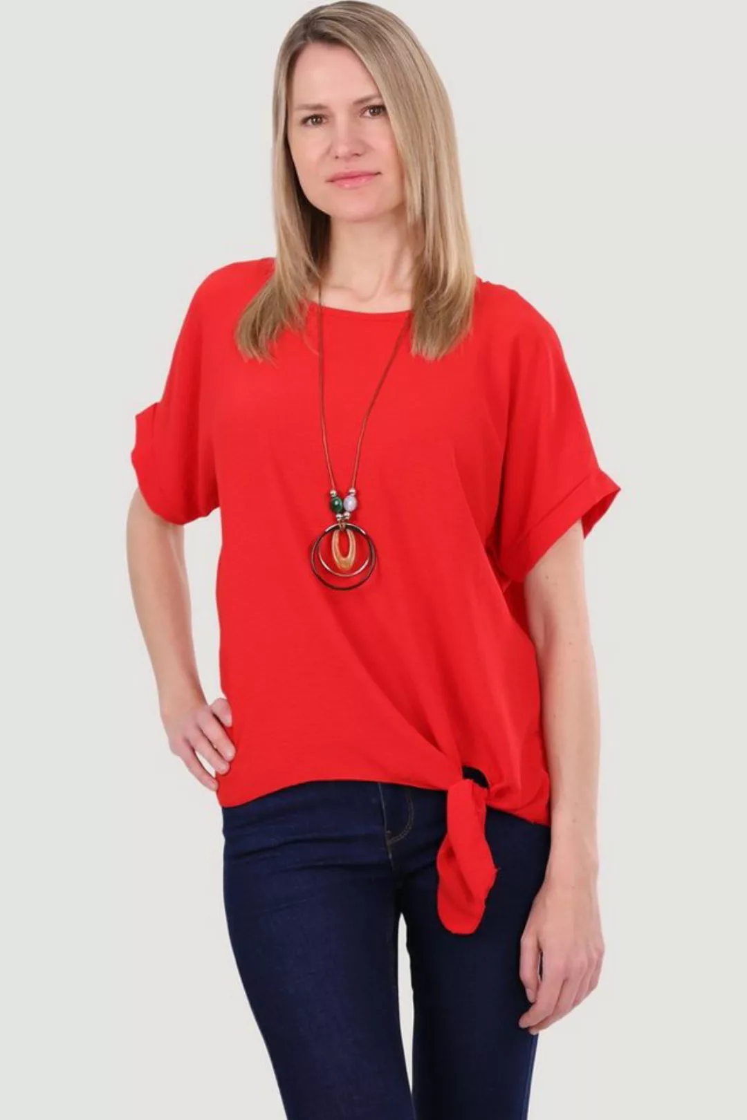 malito more than fashion Blusenshirt 10508 mit Bindeknoten und Kette Einhei günstig online kaufen