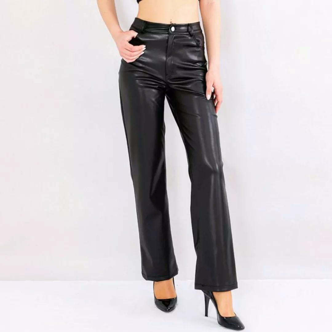 fashionshowcase Lederimitathose Damen Hose in Lederoptik - Kunstlederhose m günstig online kaufen