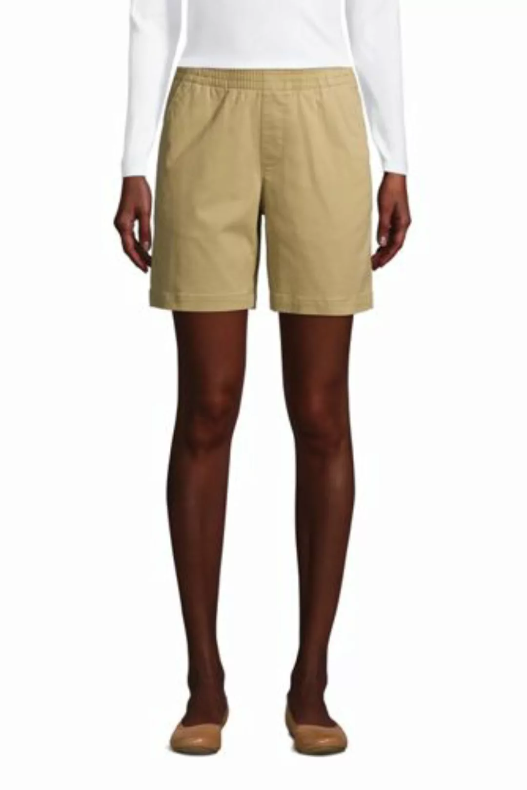 Chino-Shorts mit Dehnbund, 18 cm, Damen, Größe: XS Normal, Braun, Baumwoll- günstig online kaufen