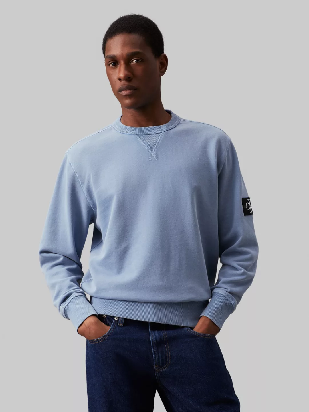 Calvin Klein Jeans Sweatshirt WASHED BADGE CREW NECK mit Logopatch günstig online kaufen
