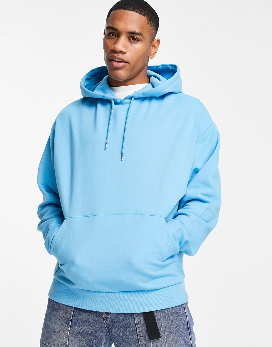 ASOS DESIGN – Oversized-Kapuzenpullover in Blau günstig online kaufen