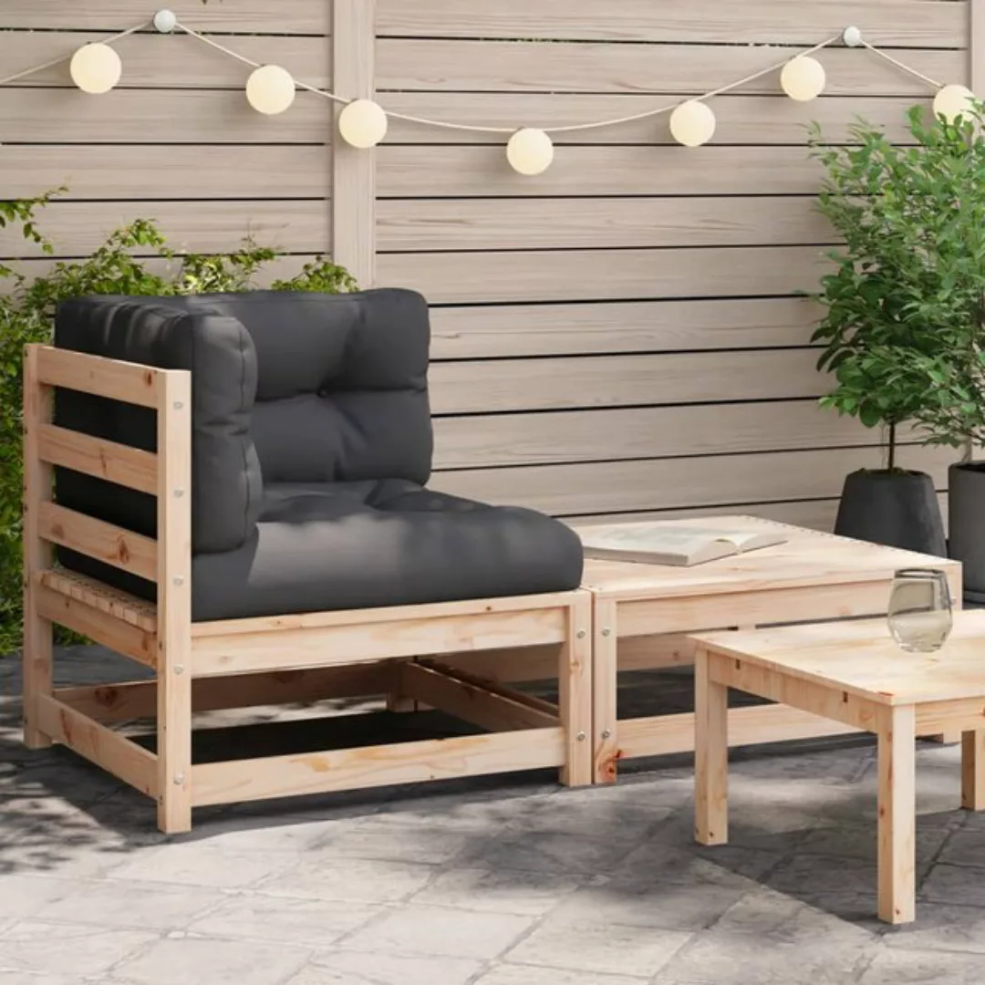 vidaXL Ecksofa Garten-Ecksofa mit Kissen und Hocker günstig online kaufen