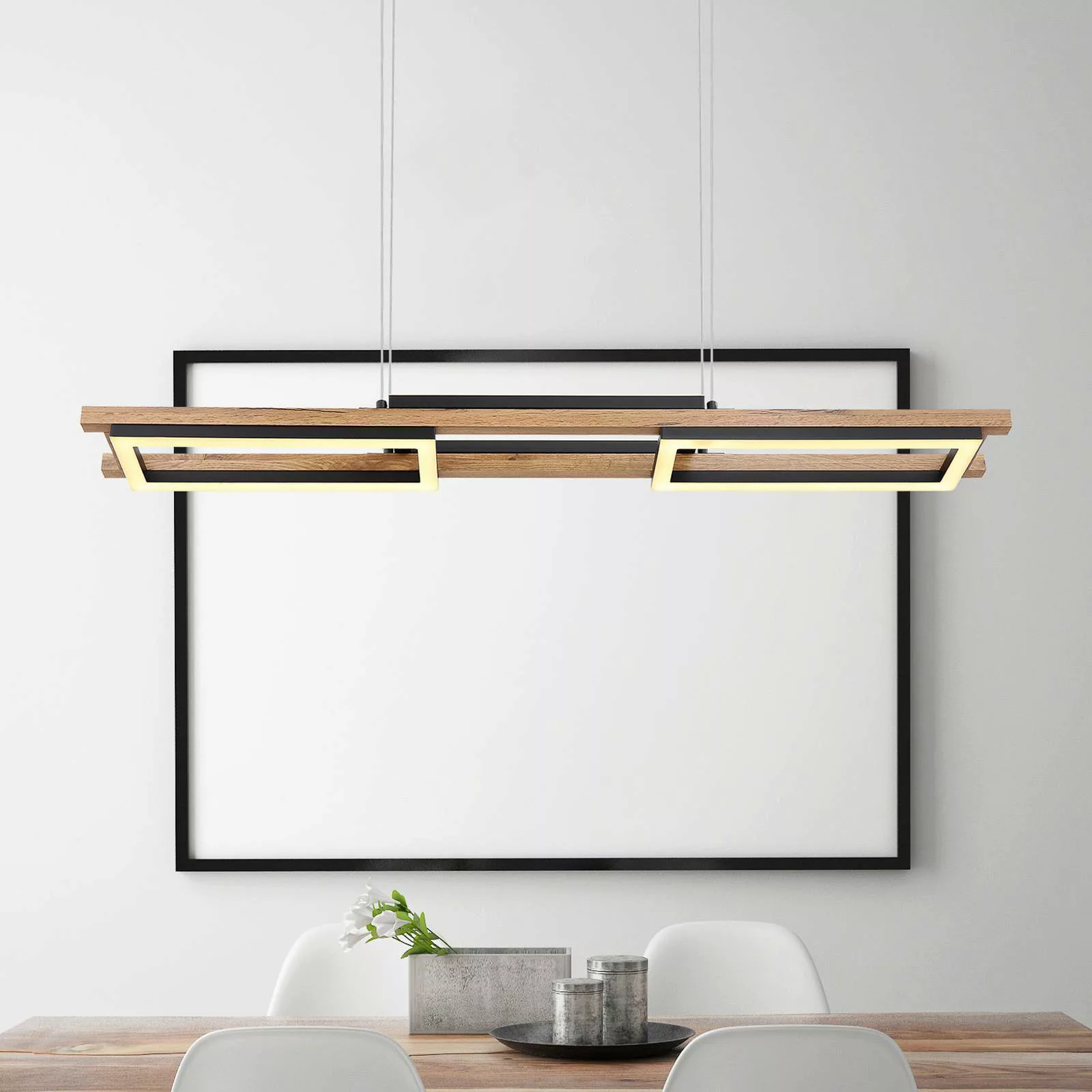 LED-Pendelleuchte Illa in Holzdesign günstig online kaufen