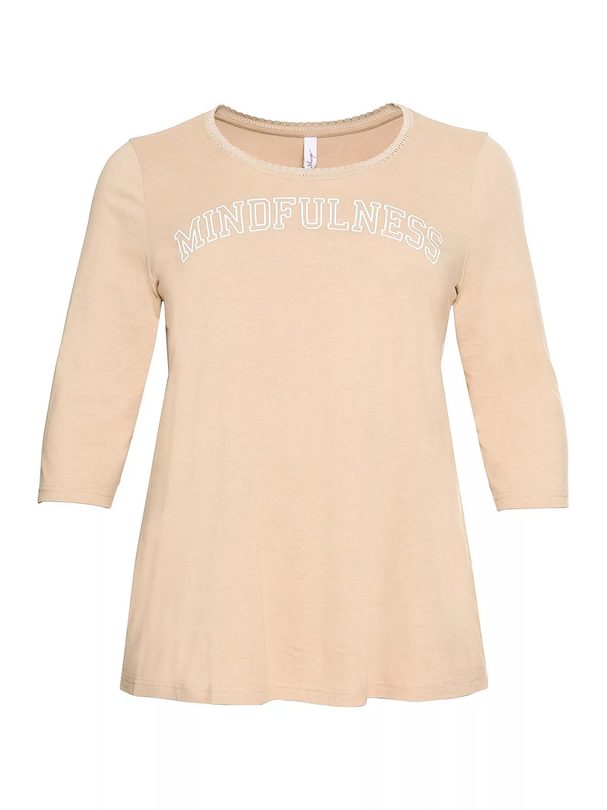 Sheego 3/4-Arm-Shirt "Große Größen", in A-Linie, mit Wordingprint günstig online kaufen