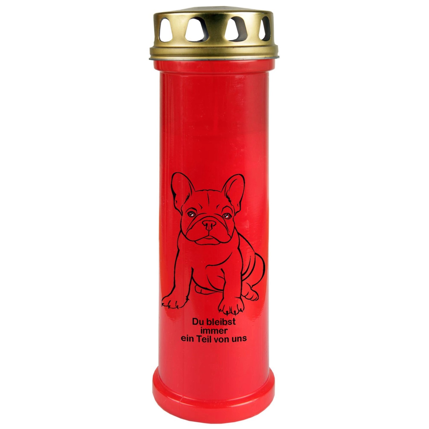 HS Candle Grabkerze Rot 100h Deckel Gold Bulldogge günstig online kaufen