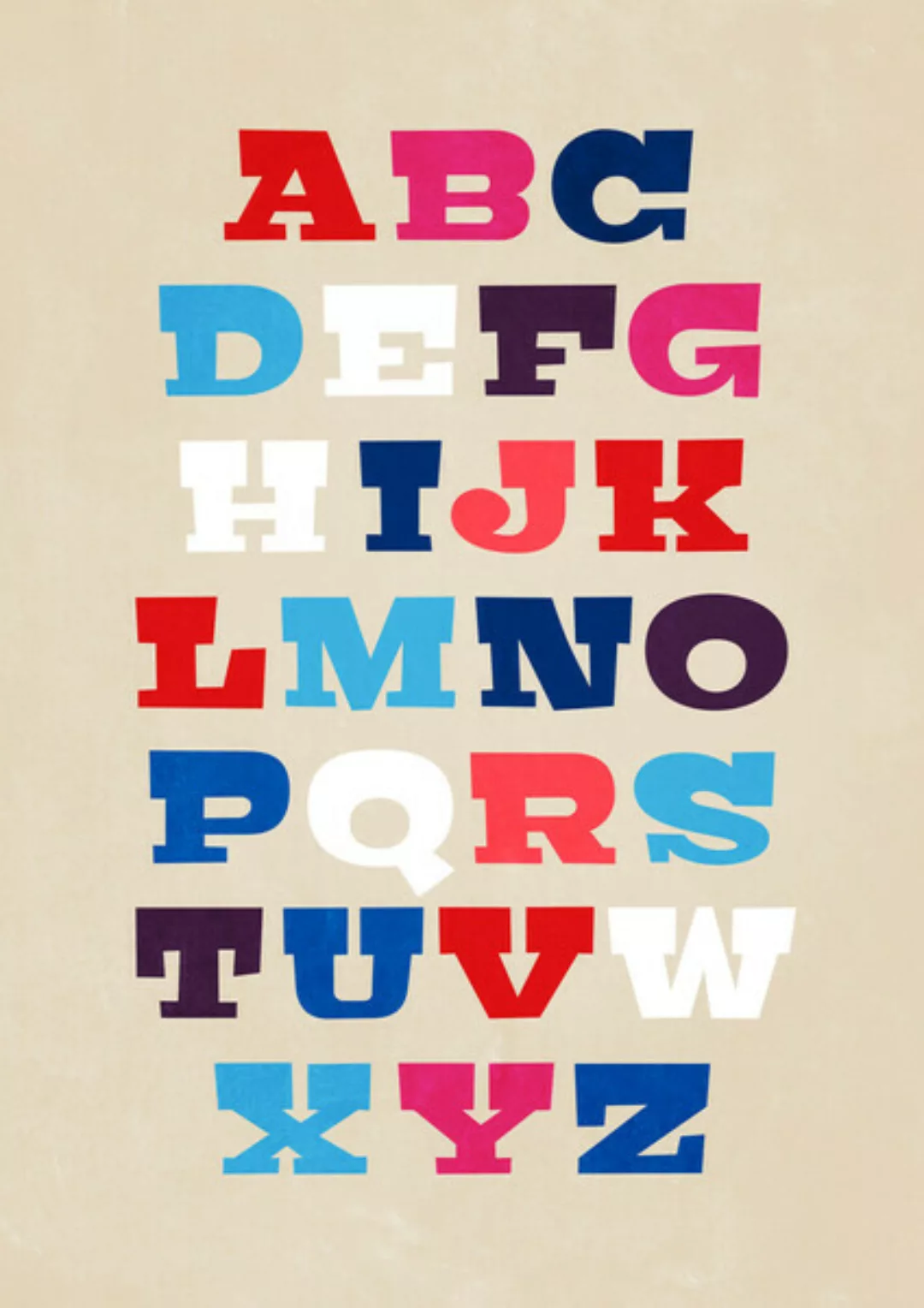 Poster / Leinwandbild - Typografie Alphabet Von A Bis Z günstig online kaufen