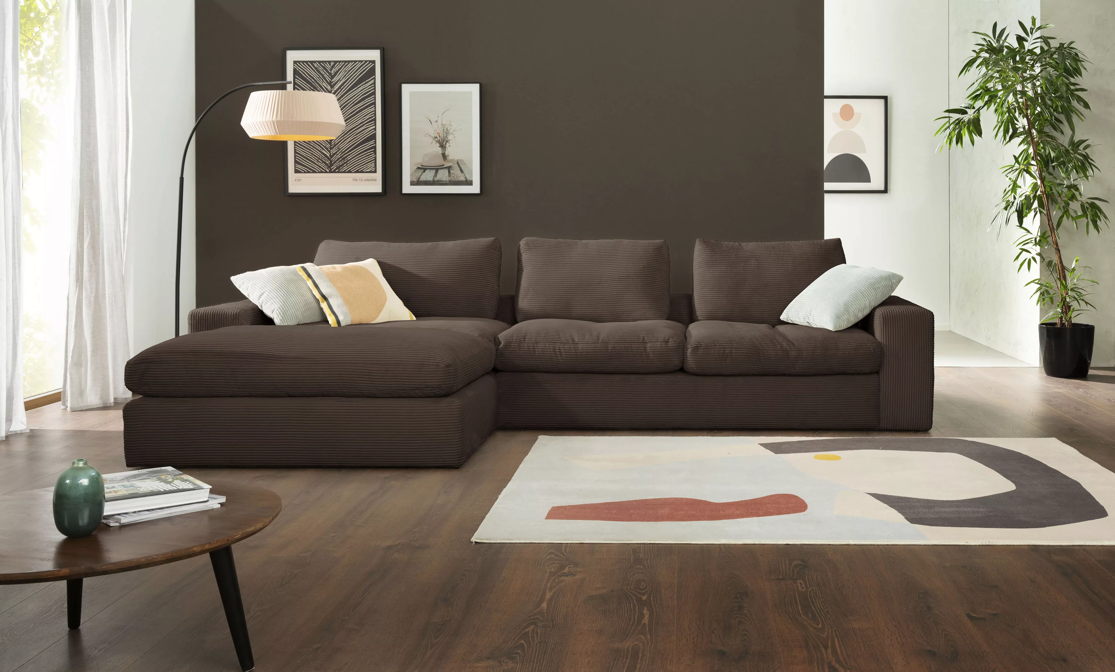 alina Ecksofa "Sandy", mit Recamiere, in modernem Cordstoff günstig online kaufen