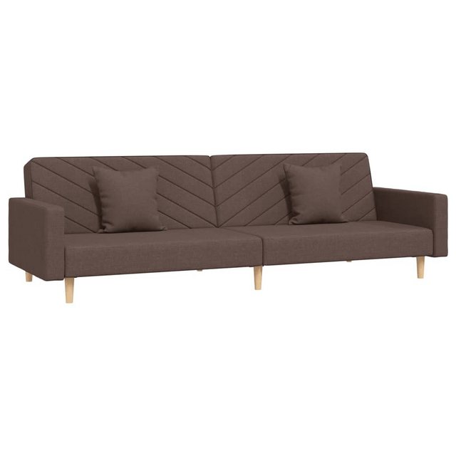 vidaXL Schlafsofa, Sofa 2-Sitzer mit 2 Kissen Taupe Stoff günstig online kaufen