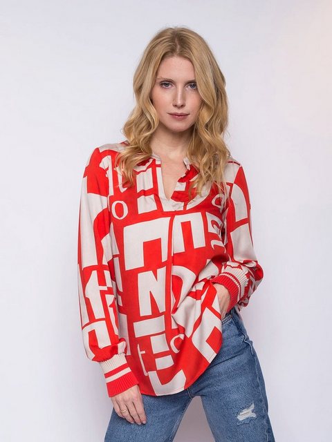 Emily Van Den Bergh Schlupfbluse Shirtbluse Letters Rot günstig online kaufen