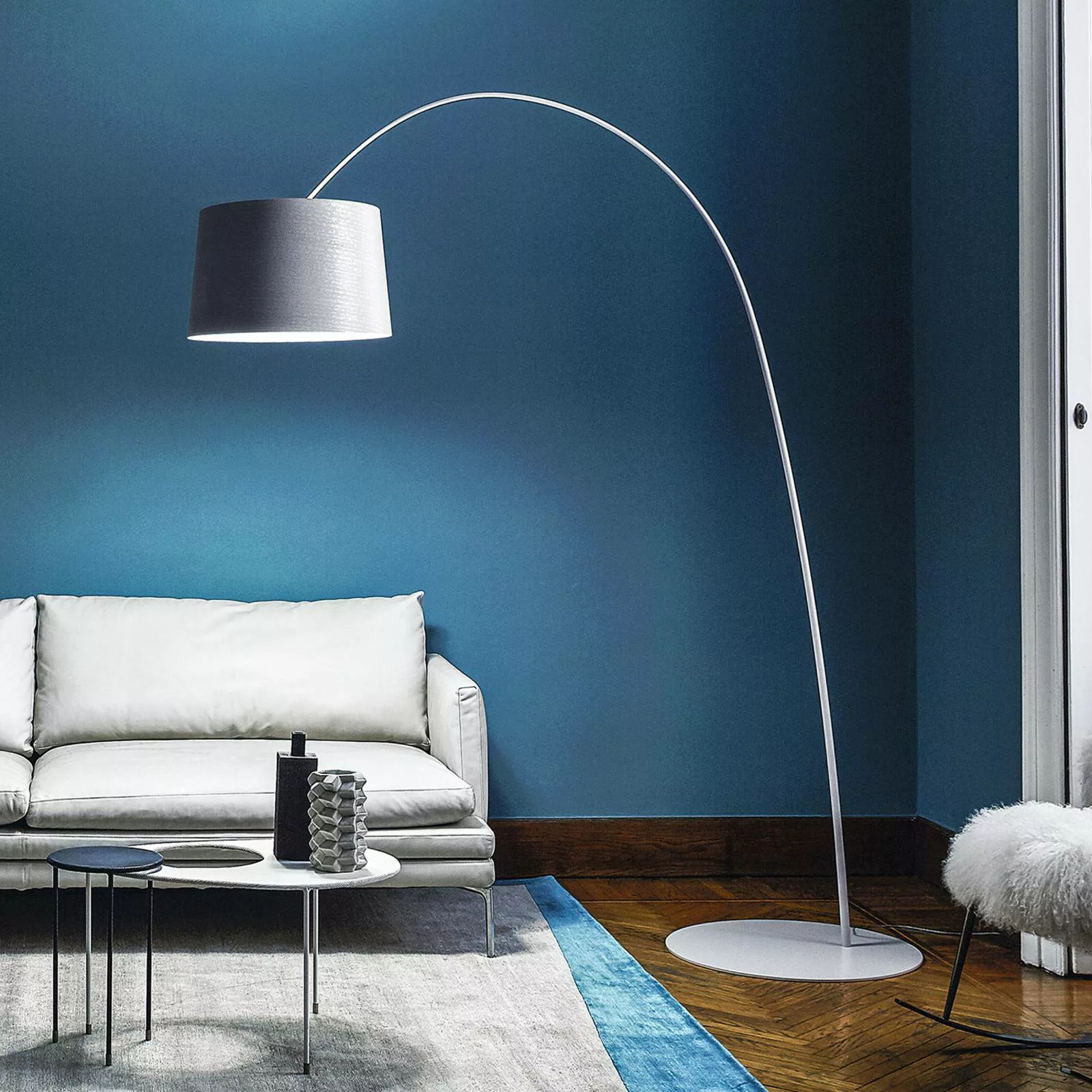 Foscarini Twiggy Bogenleuchte mit Dimmer, weiß günstig online kaufen