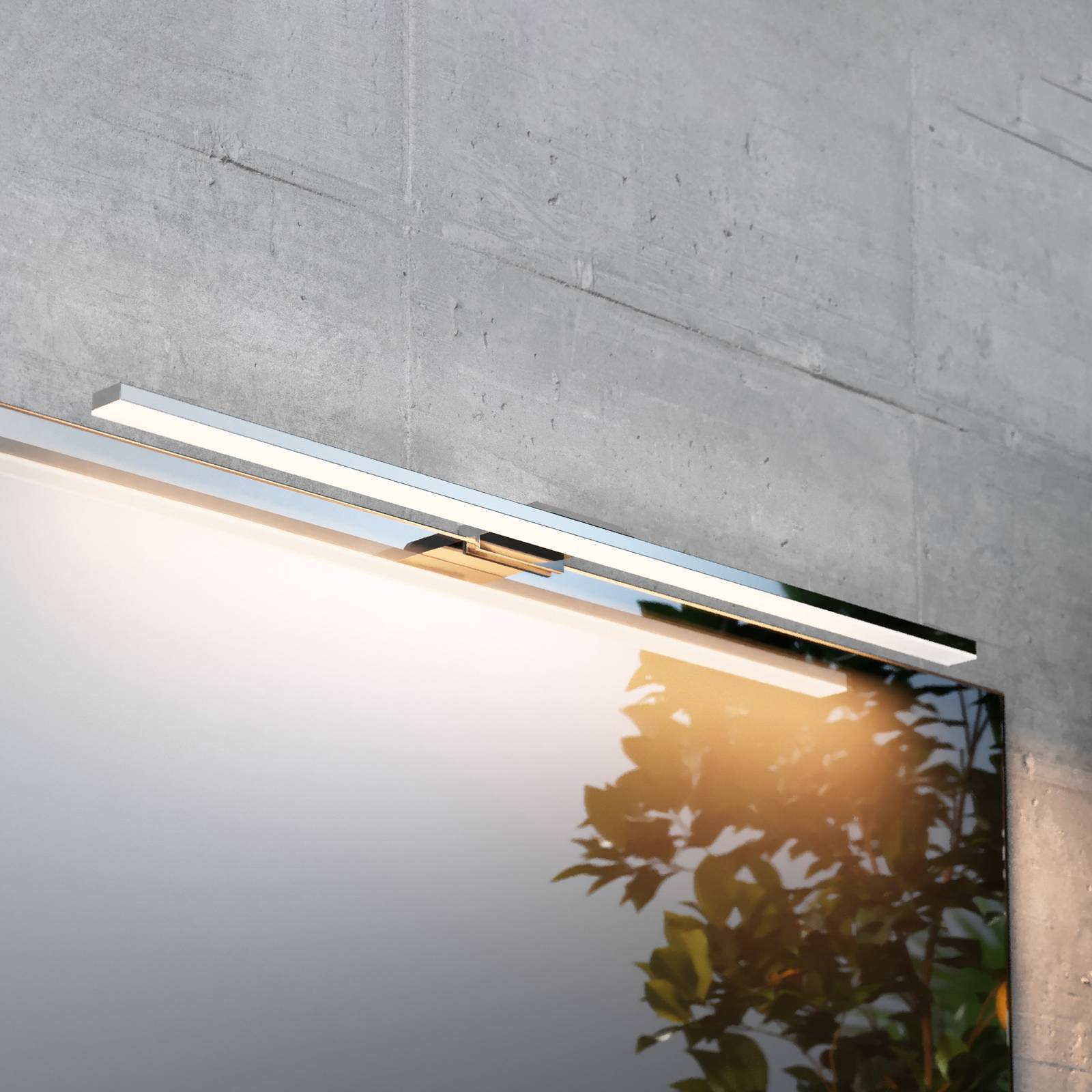 LED-Spiegelleuchte Triga IP44, chrom, 60cm, 4.000K günstig online kaufen