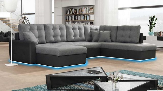 Xlmoebel Ecksofa Sofa mit Schlaffunktion und Stoffbezug in Leder-Optik für günstig online kaufen