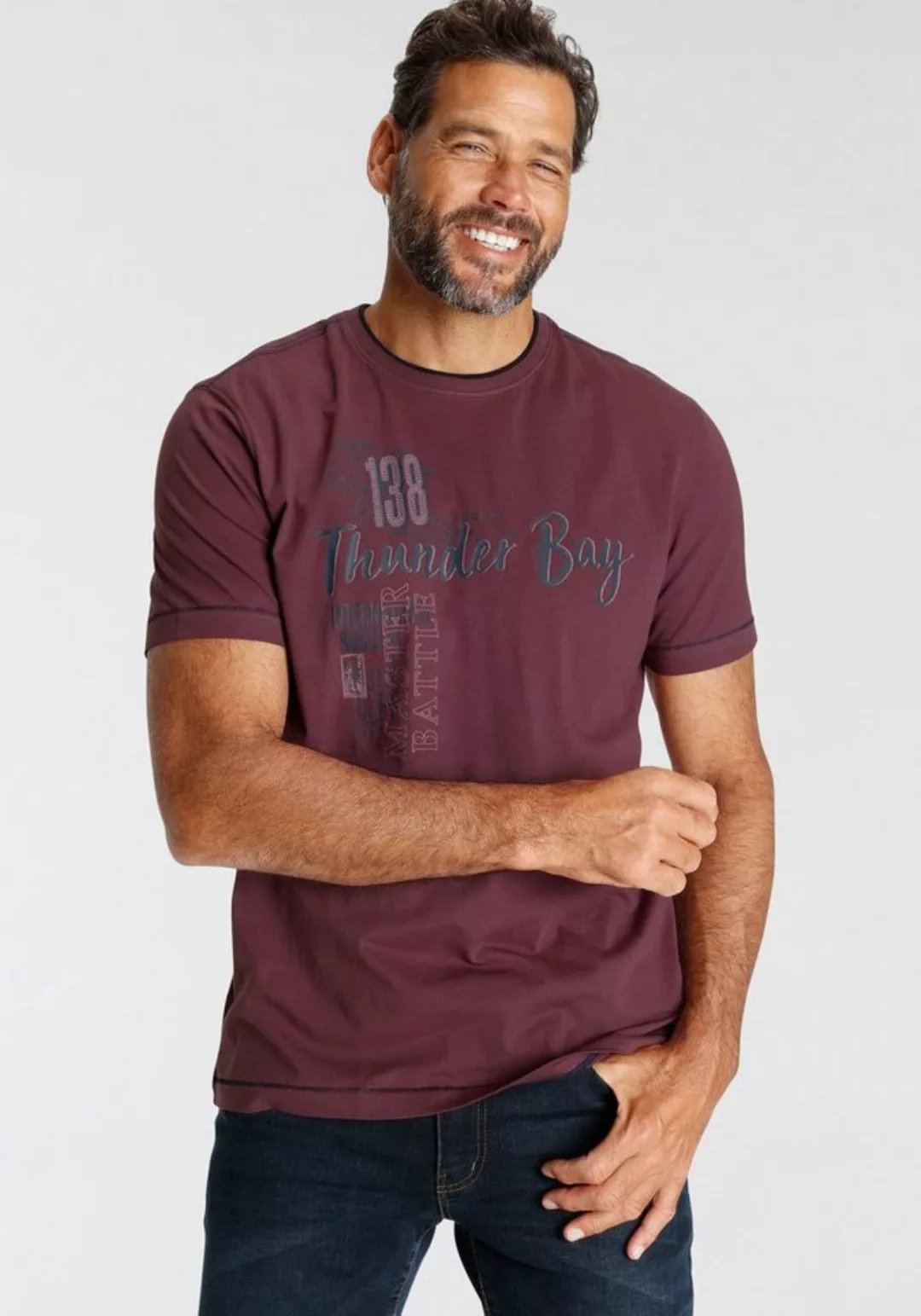 Man's World T-Shirt mit Brustprint günstig online kaufen