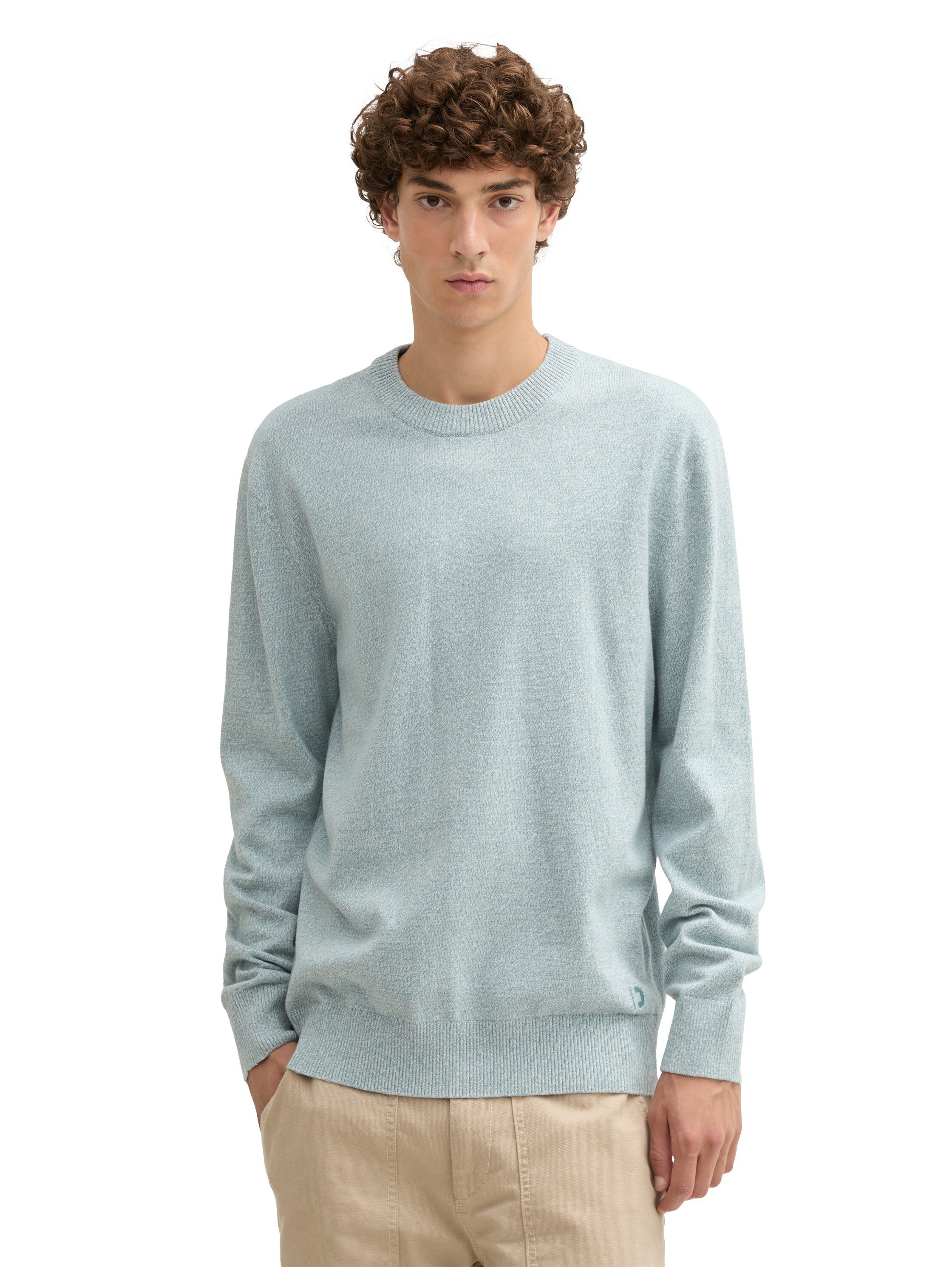 TOM TAILOR Denim Strickpullover in melierter günstig online kaufen