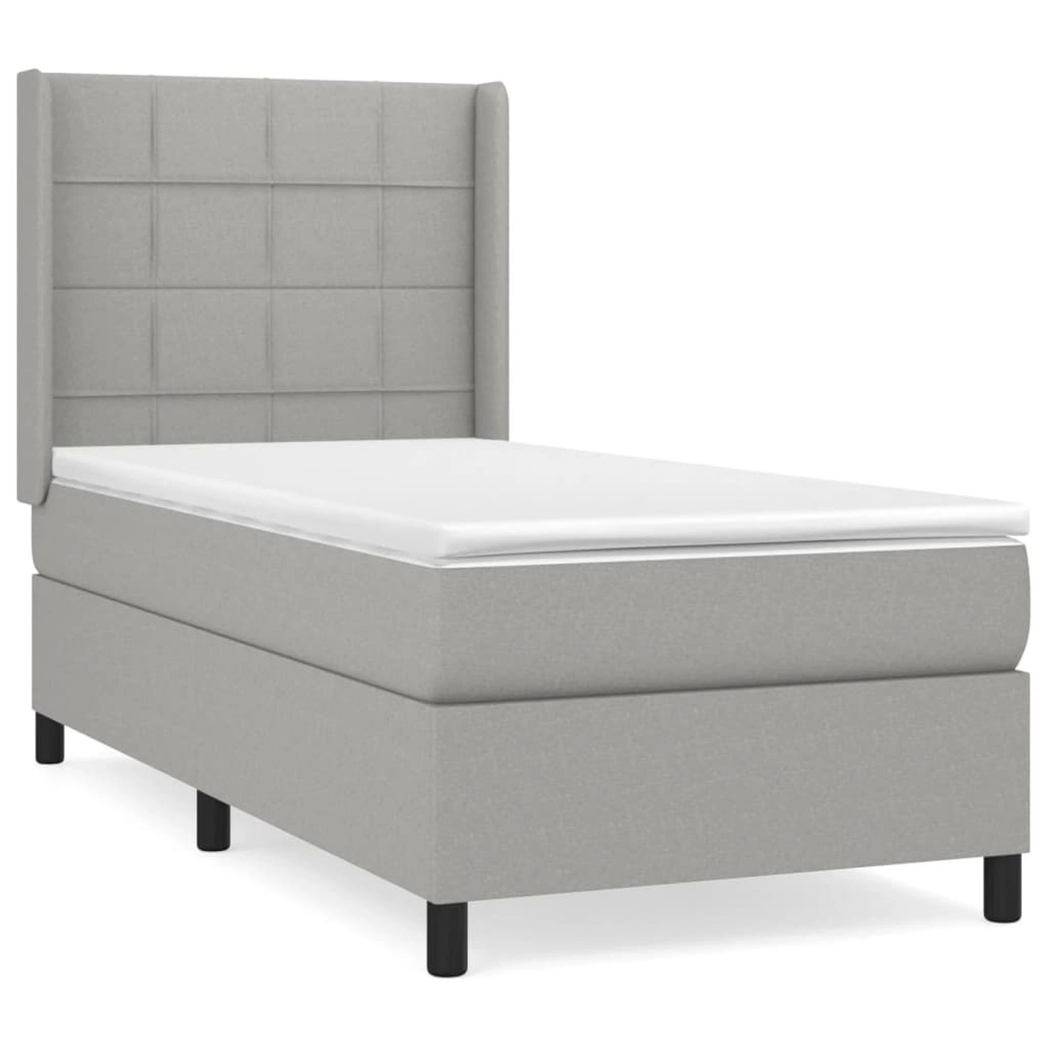 vidaXL Boxspringbett mit Matratze Hellgrau 80x200 cm Stoff1376902 günstig online kaufen