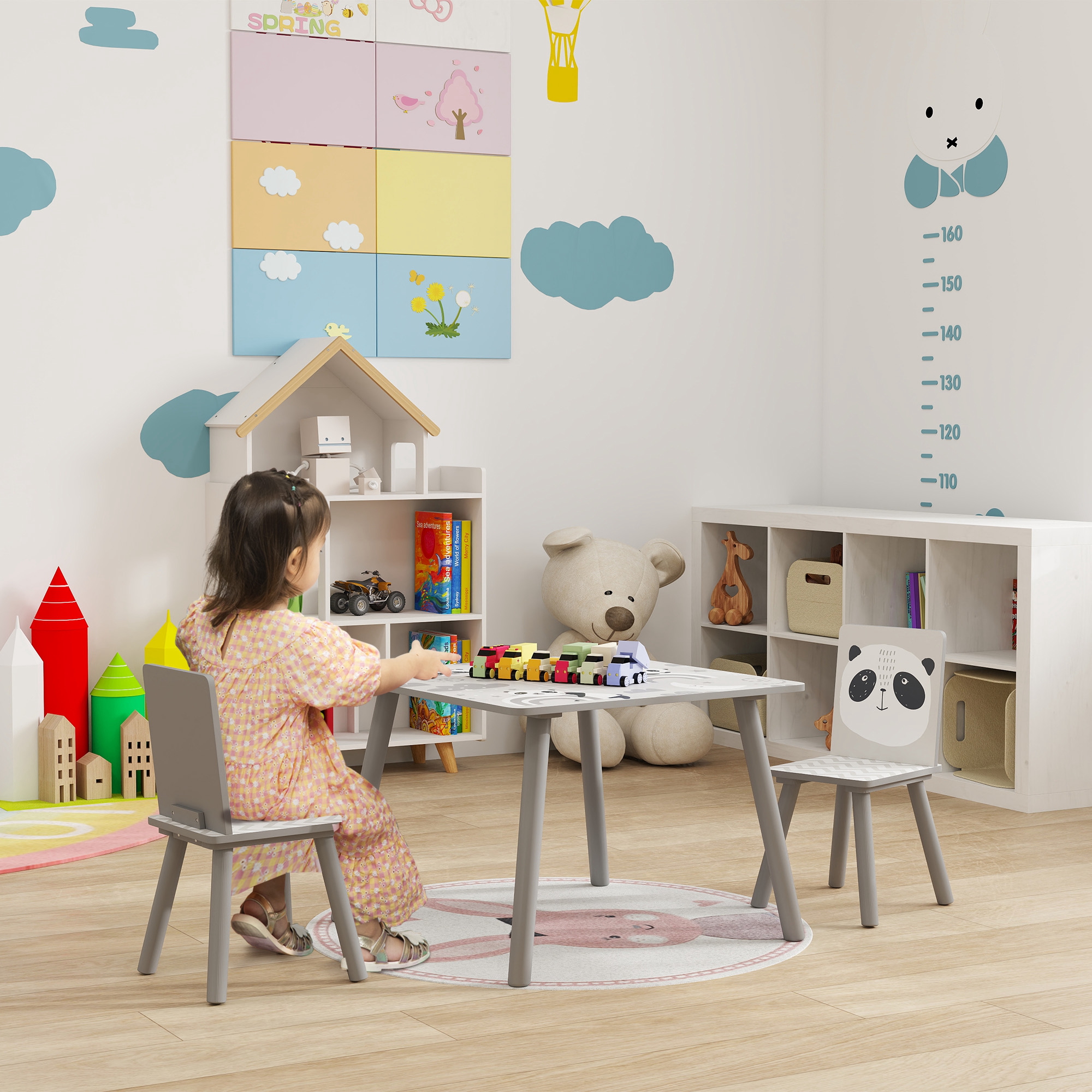 ZONEKIZ Set 3 Stück mit Tisch und 2 Stühlen für Kinder von 3-8 Jahren aus M günstig online kaufen
