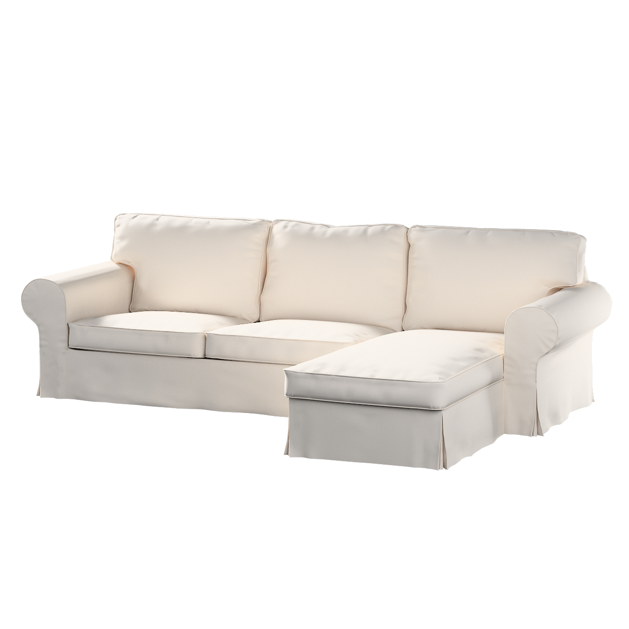 Bezug für Ektorp 2-Sitzer Sofa mit Recamiere, naturweiß, Ektorp 2-Sitzer So günstig online kaufen