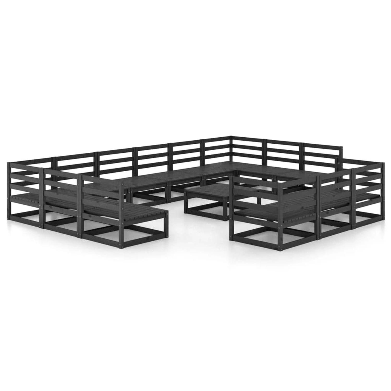 vidaXL 14-tlg Garten-Lounge-Set Massivholz Kiefer Modell 2 günstig online kaufen