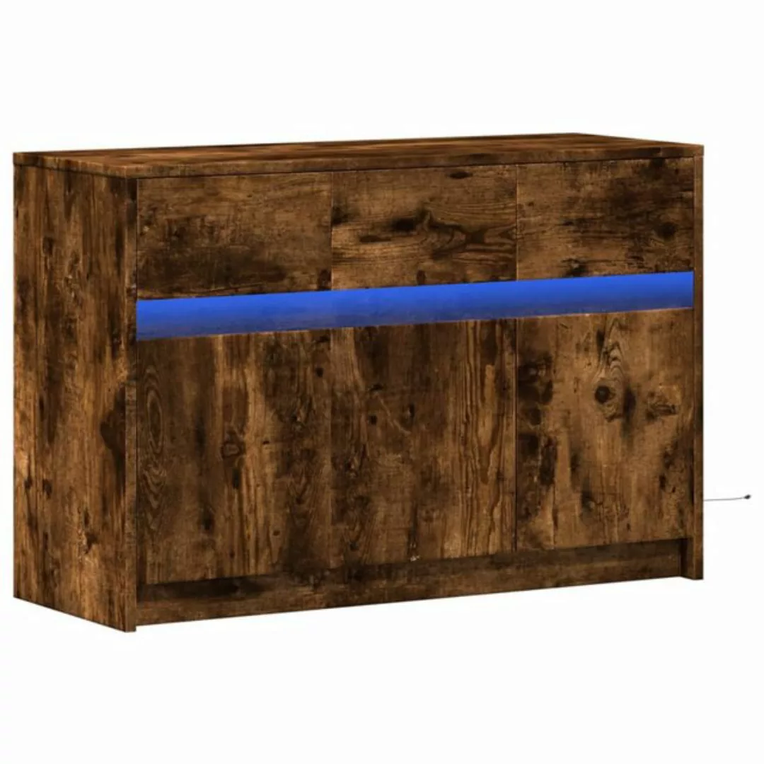 vidaXL TV-Schrank TV-Schrank mit LED-Beleuchtung Räuchereiche 91x34x61 cm ( günstig online kaufen