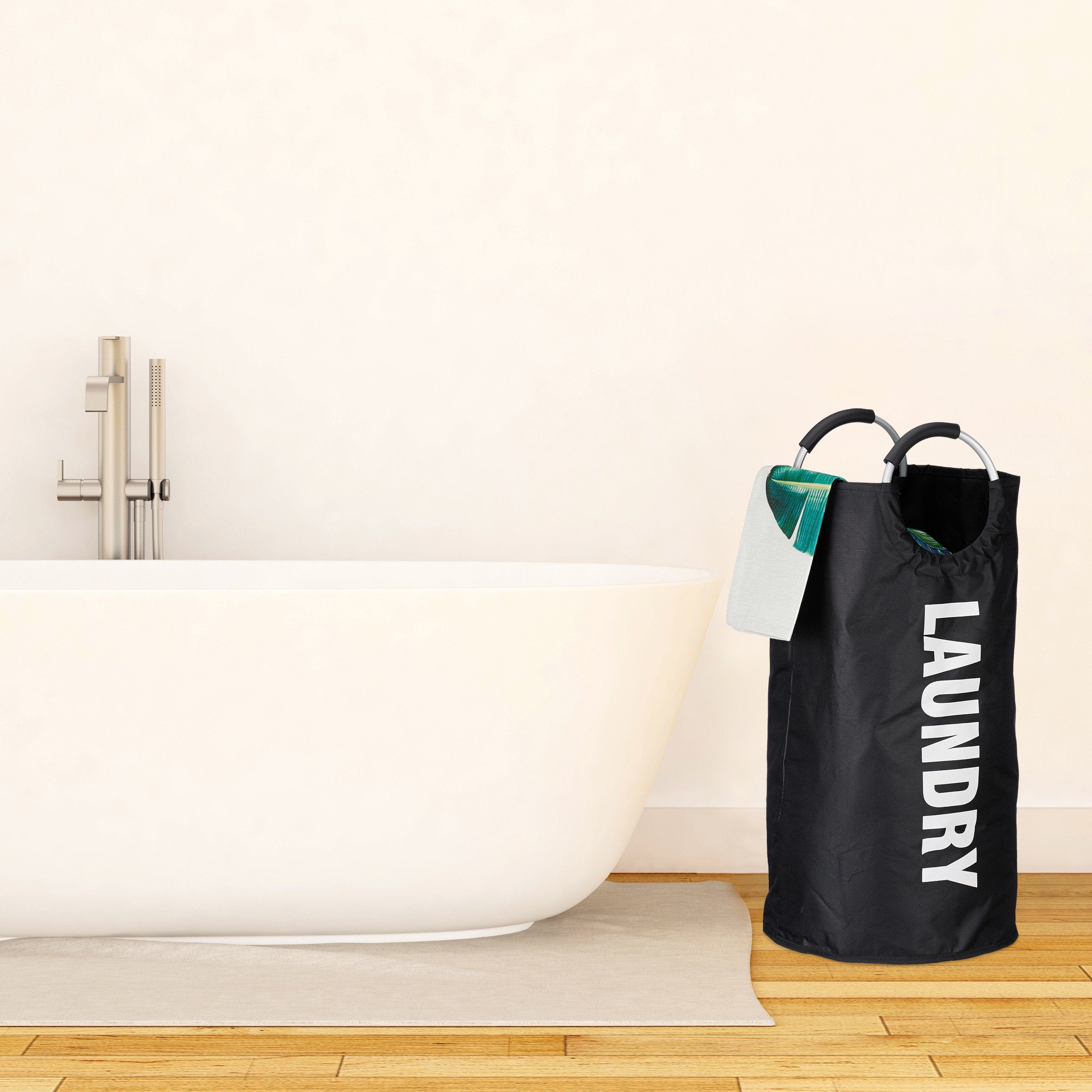 relaxdays Wäschekorb Faltbarer Wäschekorb mit Henkel, günstig online kaufen