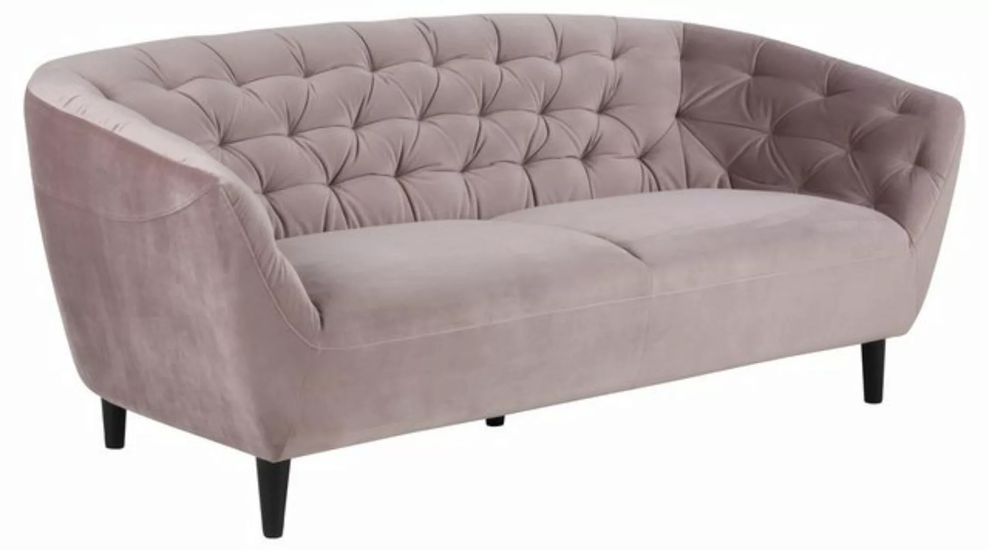 freiraum 3-Sitzer Ria, in dusty rose, Polyester, Rubberwood - 191x78x84cm ( günstig online kaufen