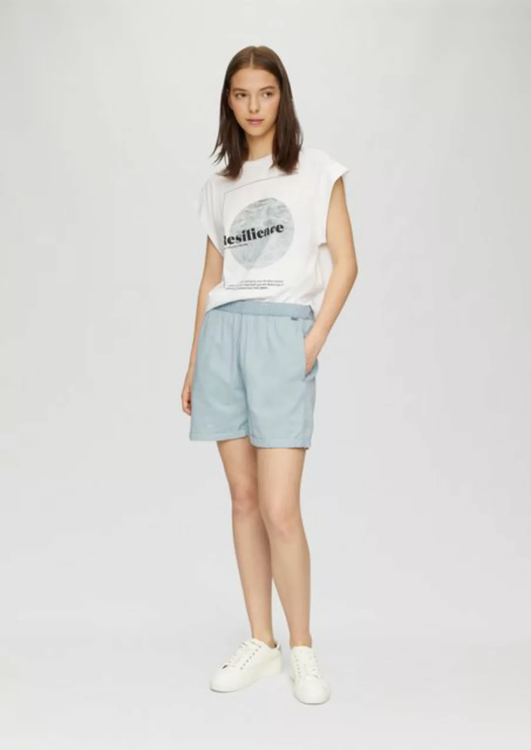 QS Shorts Jeans-Short Abby / Mid Rise / Semi Wide Leg / mit Elastikbund Lab günstig online kaufen