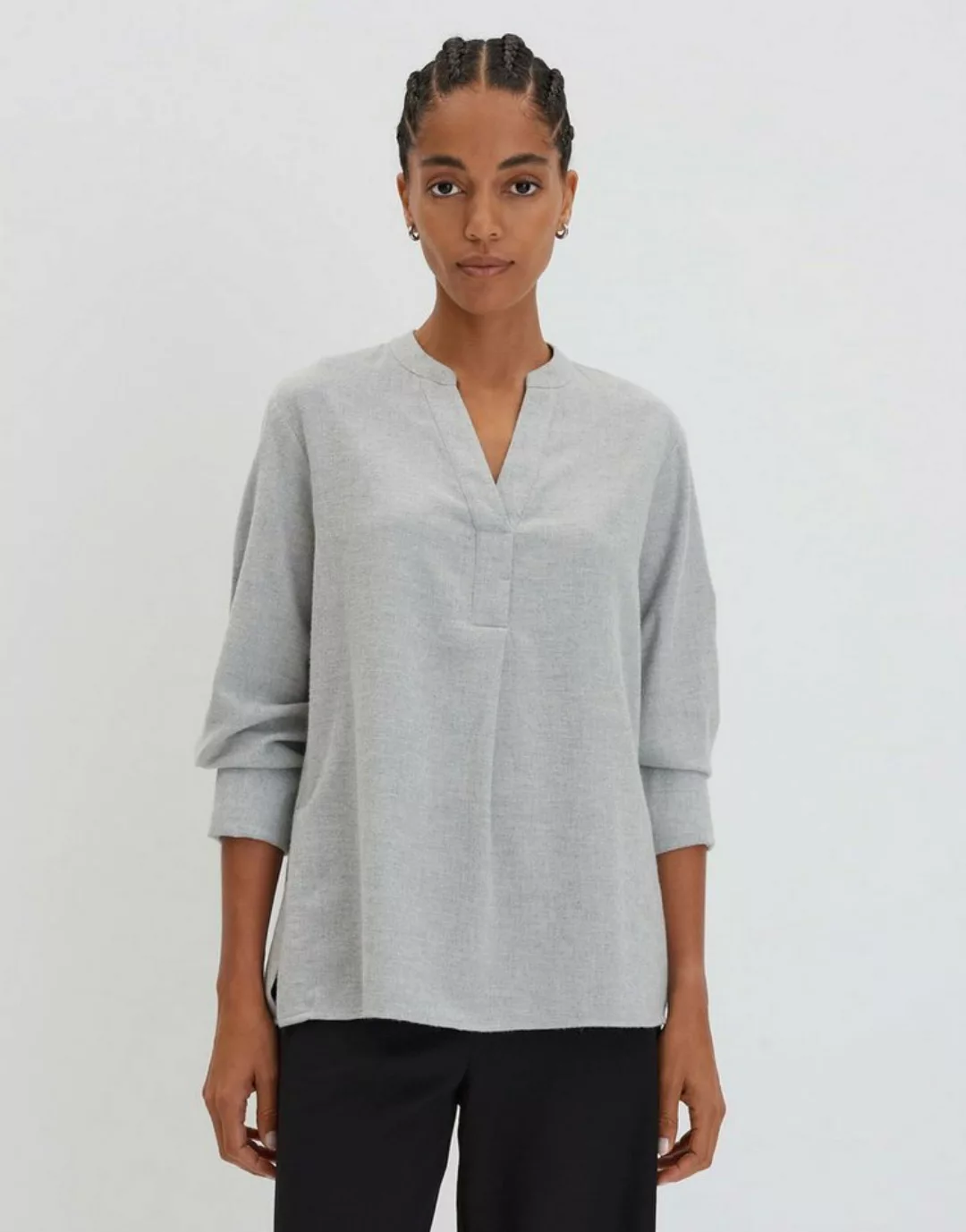 someday Langarmbluse Zanell oversized Passform Flanell anmutender Stoff günstig online kaufen