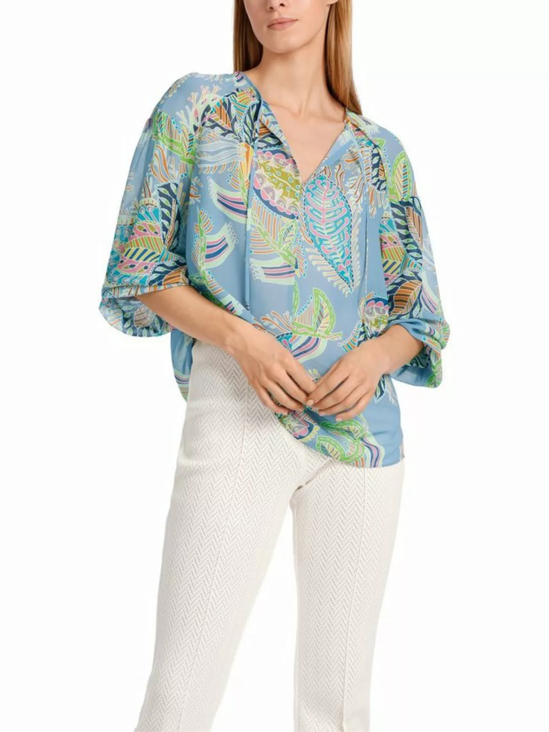 Marc Cain Crepebluse "Collection Beach House" Premium Damenmode mit Blattmo günstig online kaufen