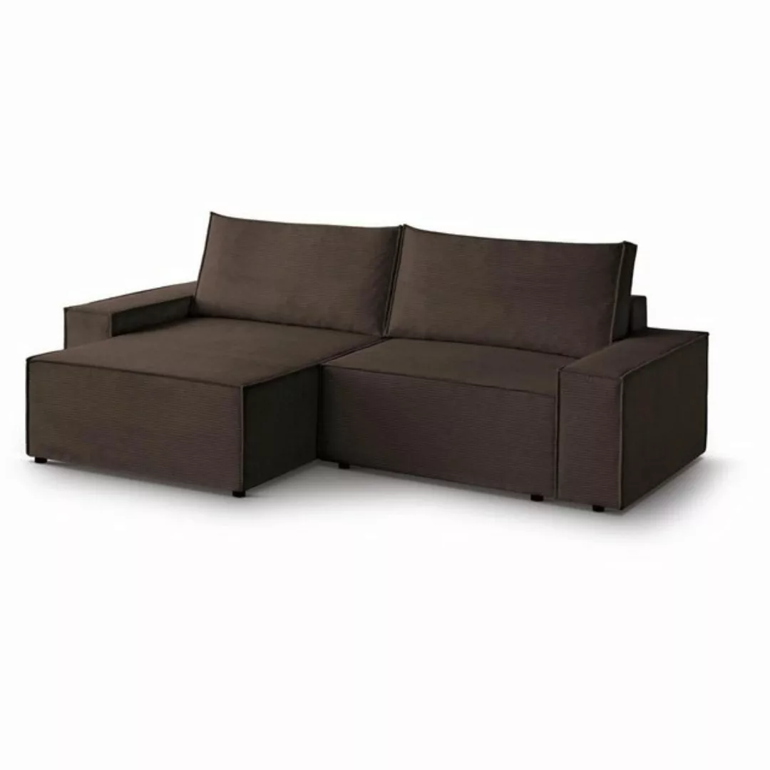 Beautysofa Ecksofa komfortable Zimmerecke San Remo mit gestreiftem Stoff, D günstig online kaufen