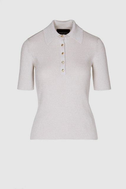 Boscana Polokragenpullover Poloshirt in Creme gestrikt günstig online kaufen