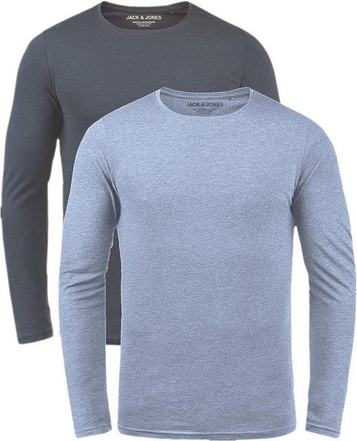 Jack & Jones Langarmshirt (Set, 2er-Pack) in Unifarben günstig online kaufen