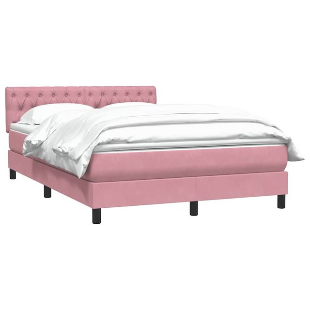 vidaXL Bett Boxspringbett mit Matratze Rosa 140x210 cm Samt günstig online kaufen