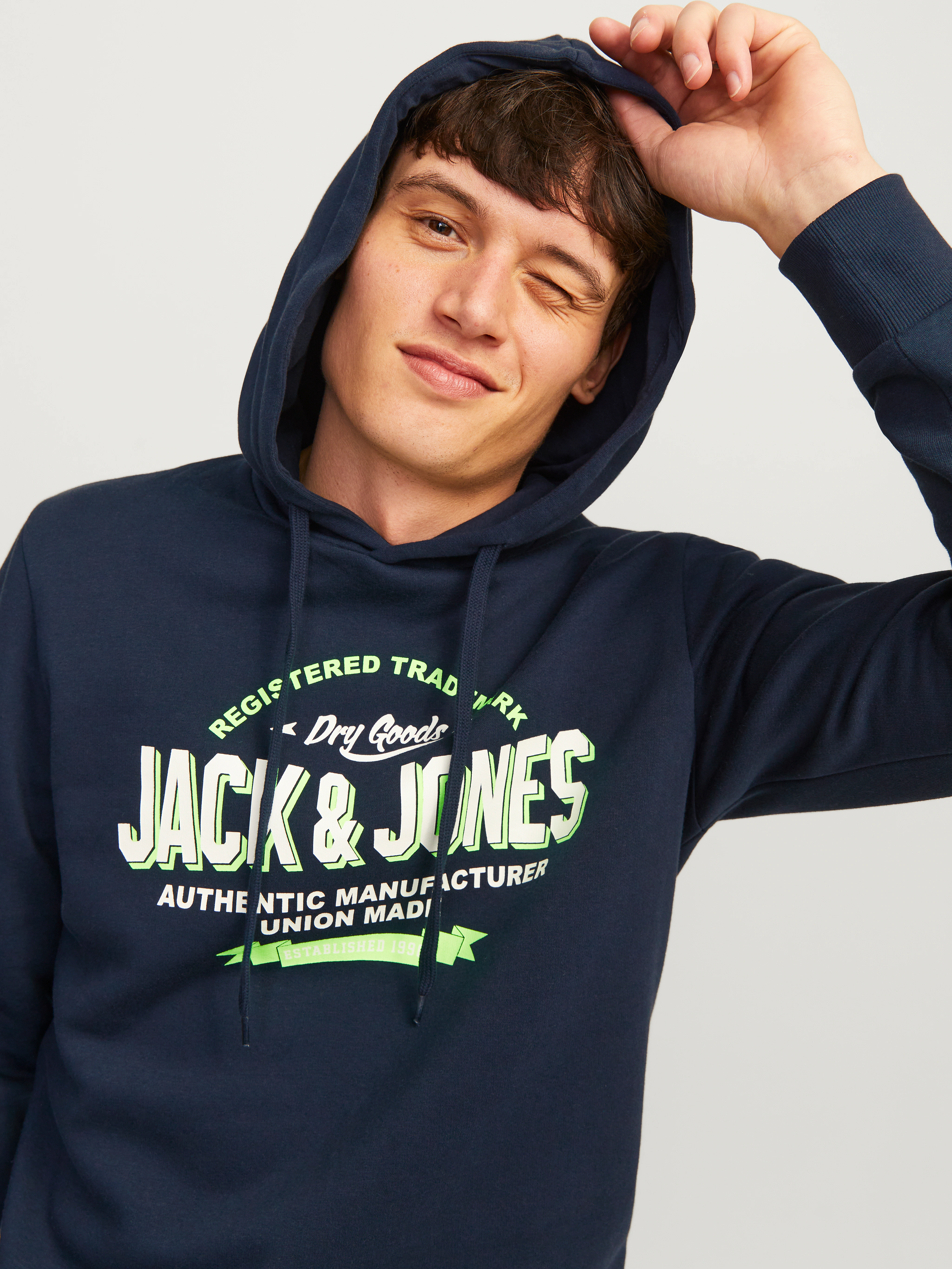 Jack & Jones Kapuzensweatshirt JJELOGO SWEAT HOOD 2 COL 24/25 NOOS mit Logo günstig online kaufen