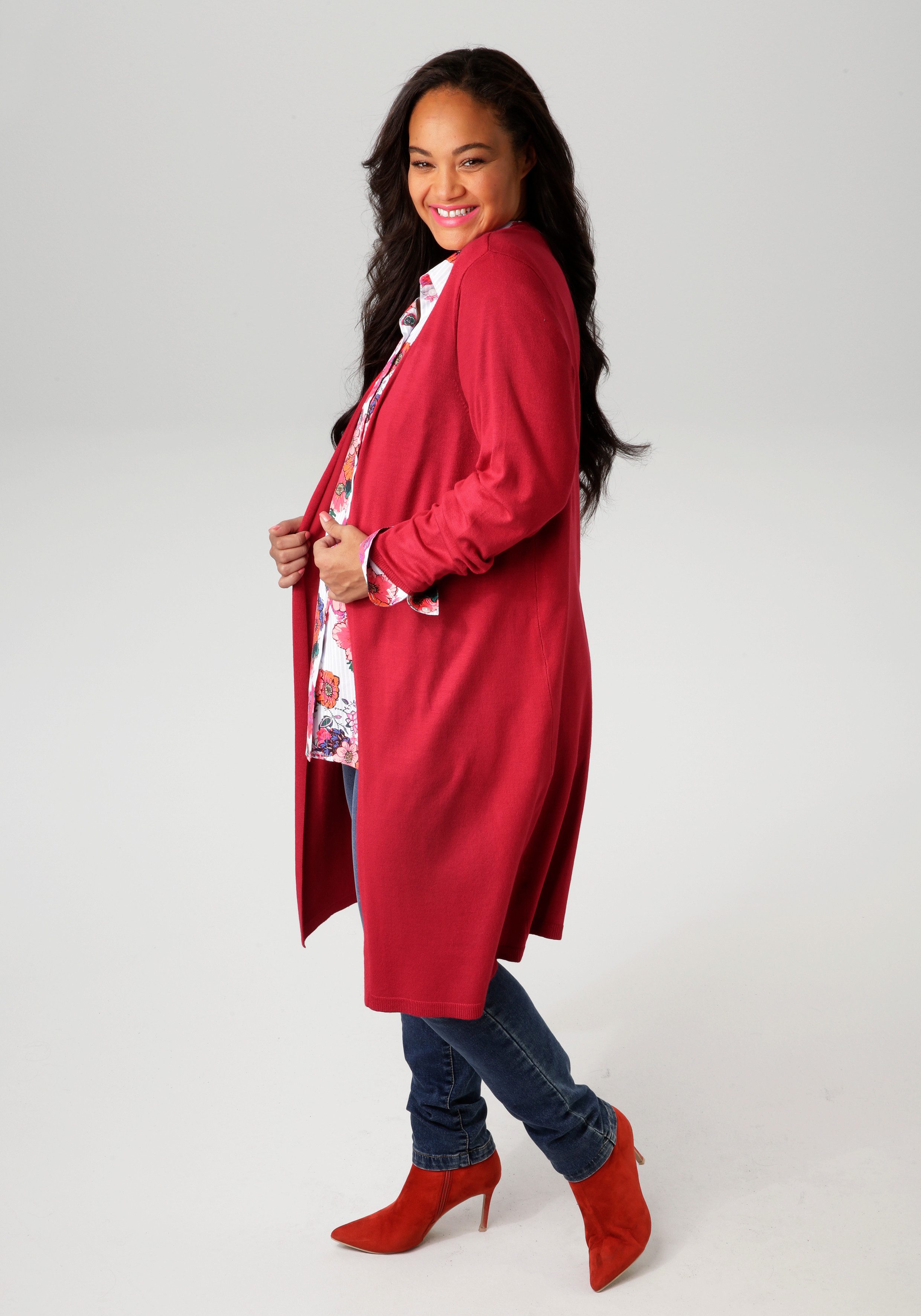 Aniston PLUS Strickjacke, in trendiger Farbpalette günstig online kaufen