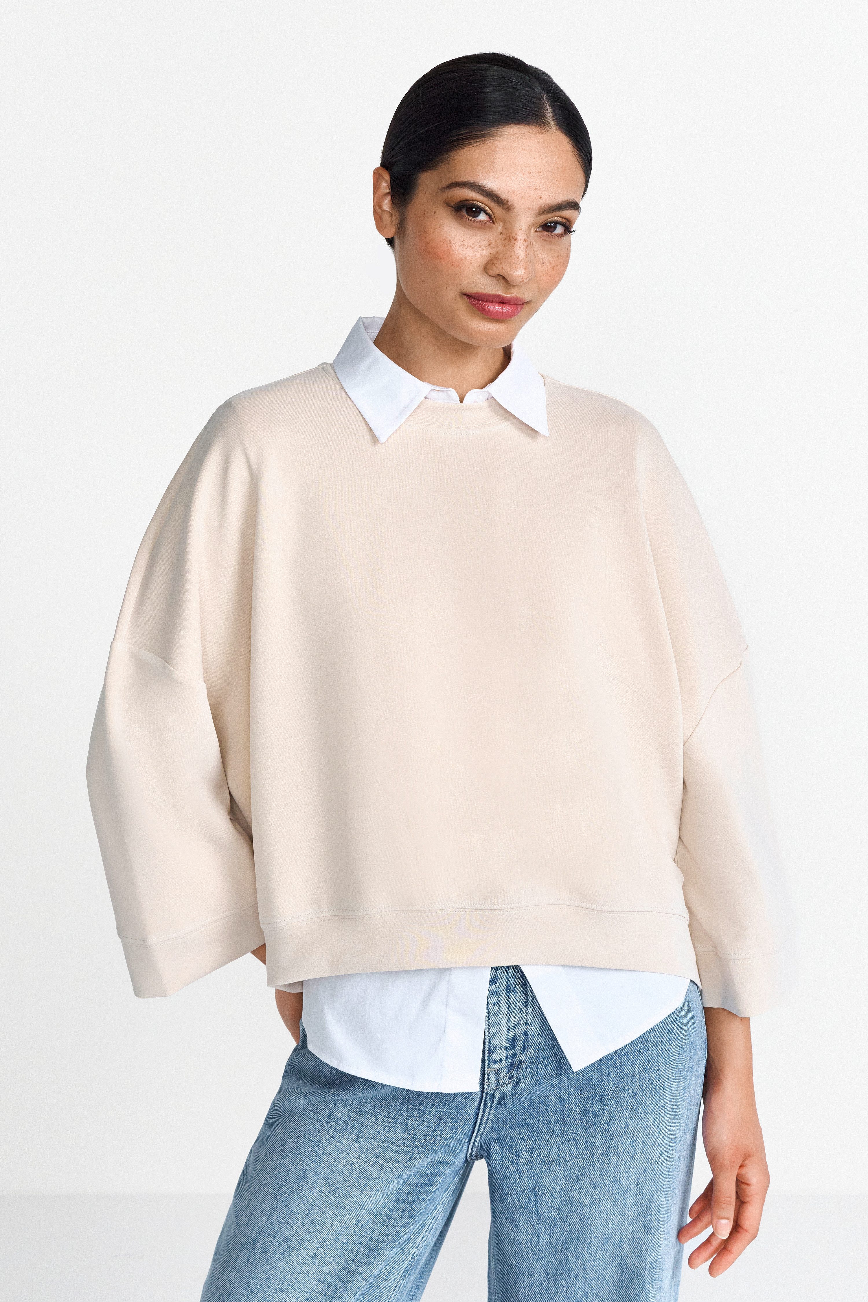 RICHROYAL Sweatshirt Tencel peached Shirt modische günstig online kaufen