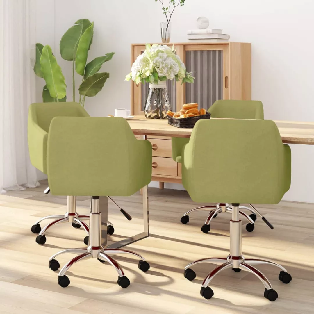 Esszimmerstühle 4 Stk. Drehbar Grün Stoff günstig online kaufen