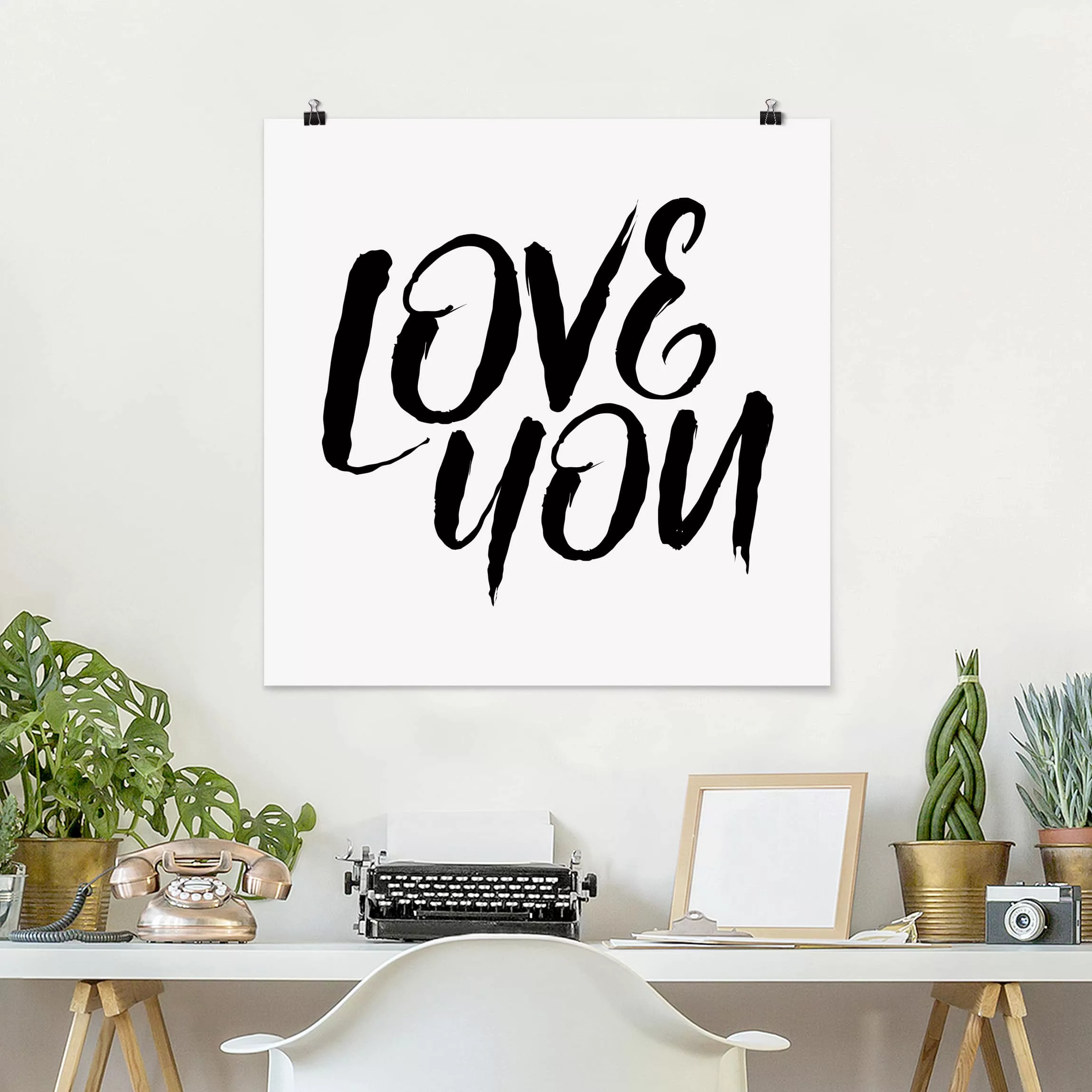 Poster Spruch - Quadrat Love You günstig online kaufen