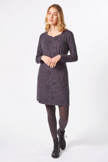 Himalaya Clothing Jerseykleid Feines Kleid Damen langarm mit Jacquard-Muste günstig online kaufen