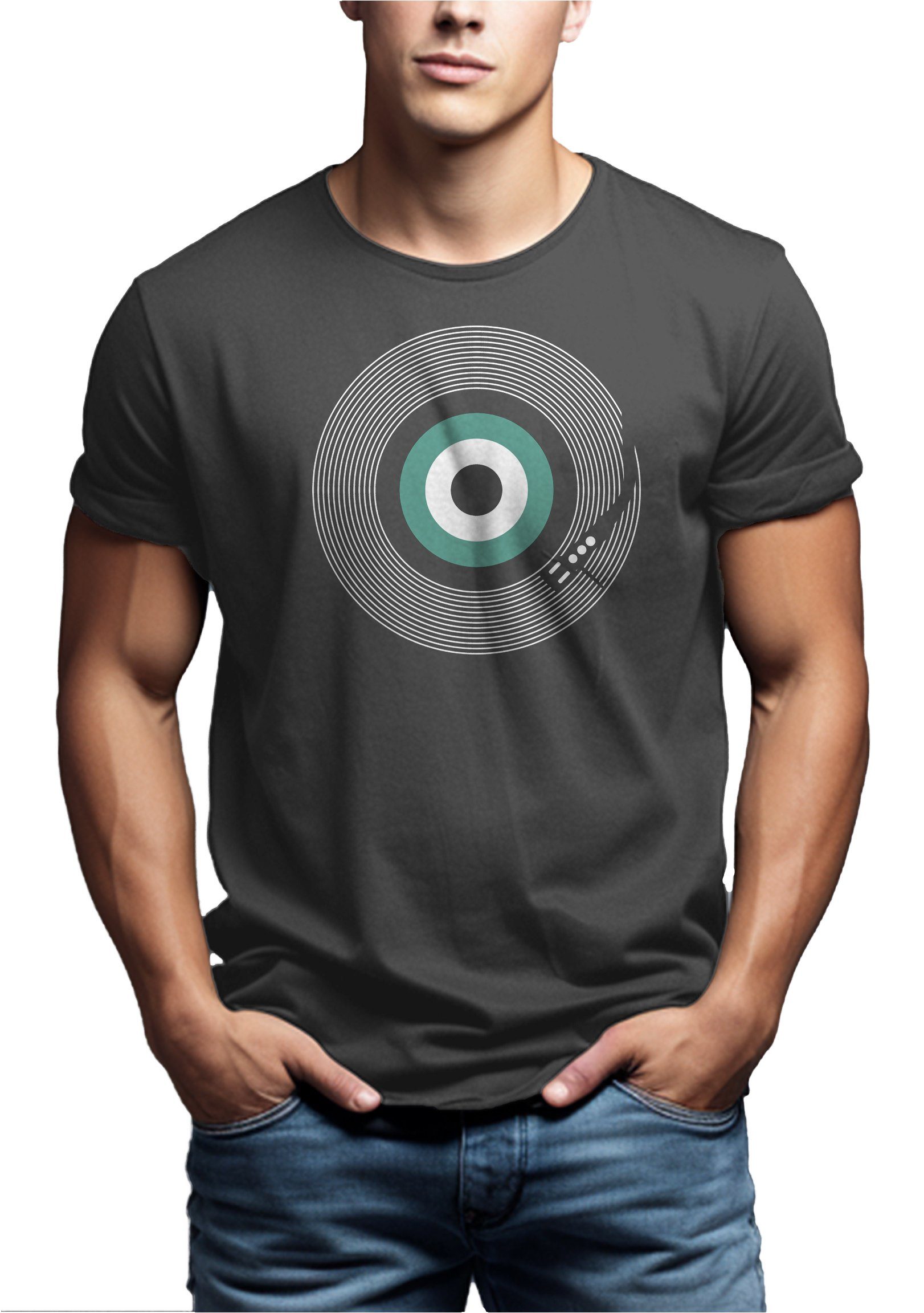 MAKAYA Print-Shirt Herren Retro Motiv Vintage günstig online kaufen