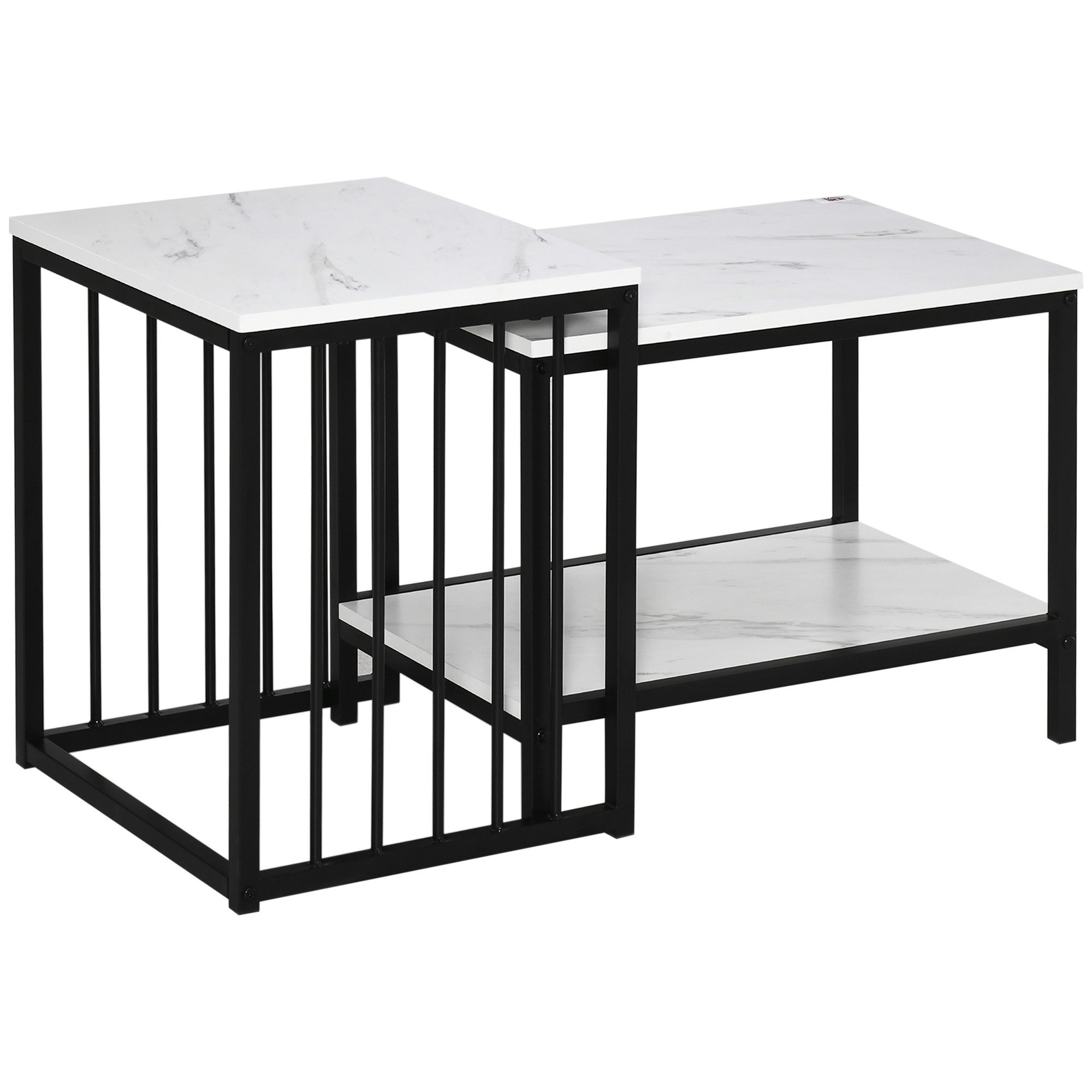 HOMCOM Couchtisch 2er-Set, mit Marmoroptik (Wohnzimmertisch, günstig online kaufen