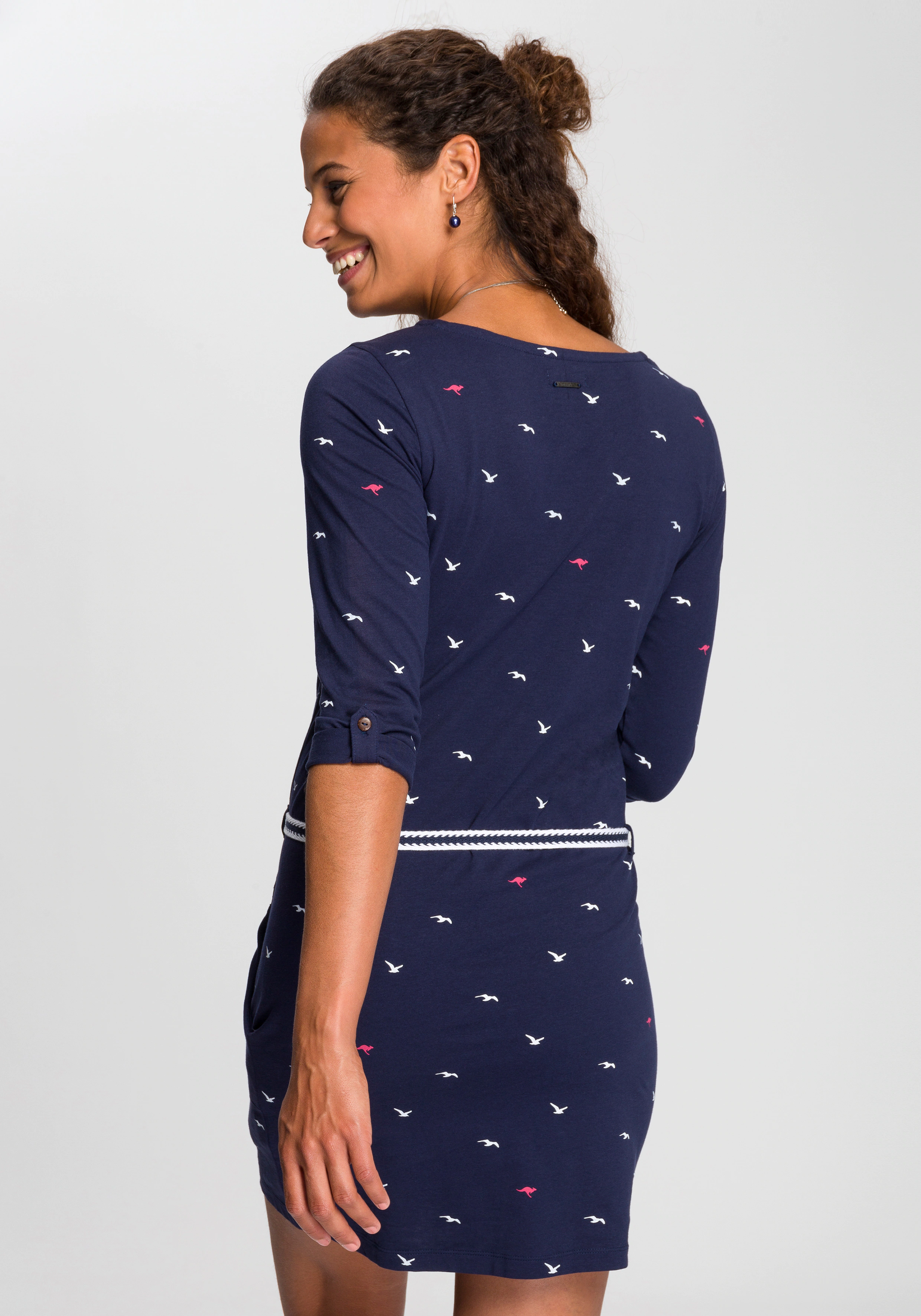 KangaROOS Jerseykleid (Set, mit abnehmbarem Gürtel) im sommerlichen Print günstig online kaufen