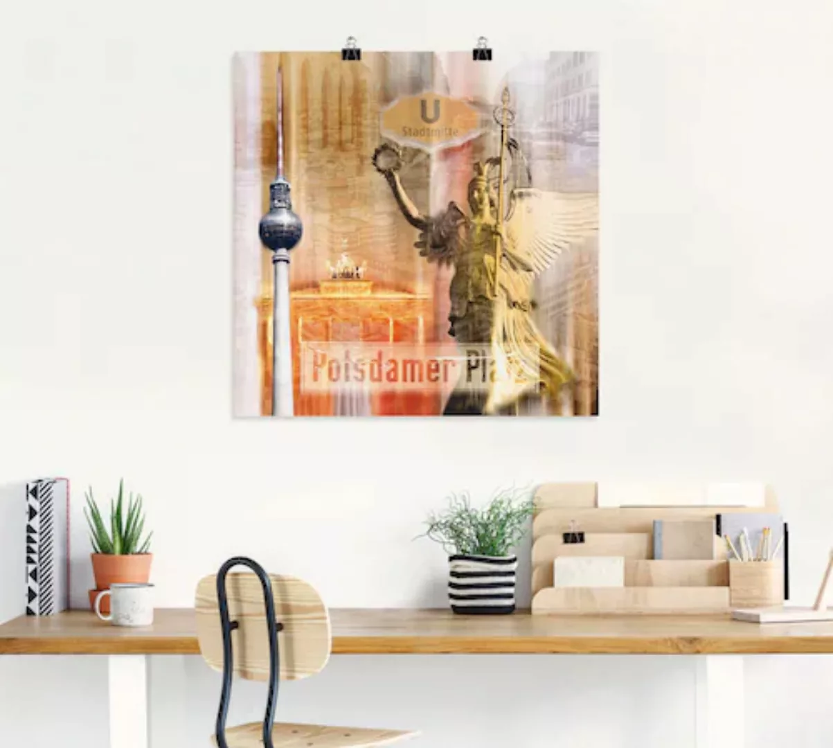 Artland Poster »Berlin Skyline Collage V«, Gebäude, (1 St.) günstig online kaufen