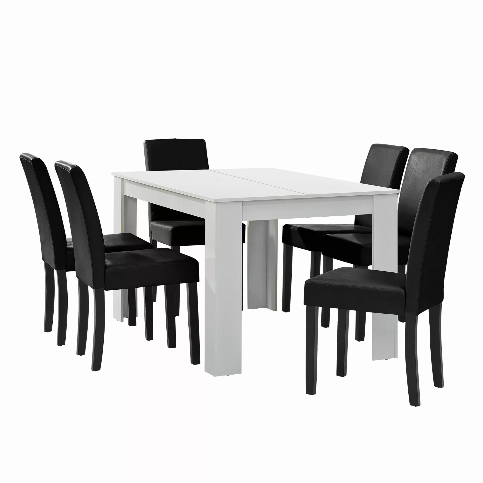 en.casa Essgruppe, (7-tlg., Esstisch mit 6 günstig online kaufen