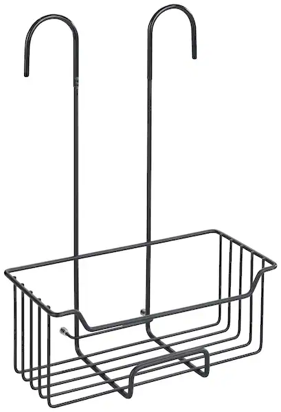 Wenko Thermostat-Dusch-Caddy Milo Edelstahl 25 x 36 x 14 cm Schwarz matt günstig online kaufen